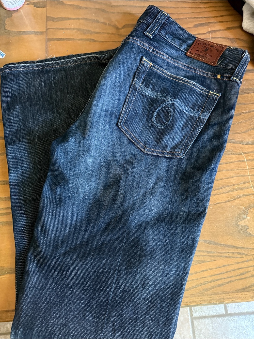 Lucky brand dark Blue woman’s Jeans - Leather Patch Detail